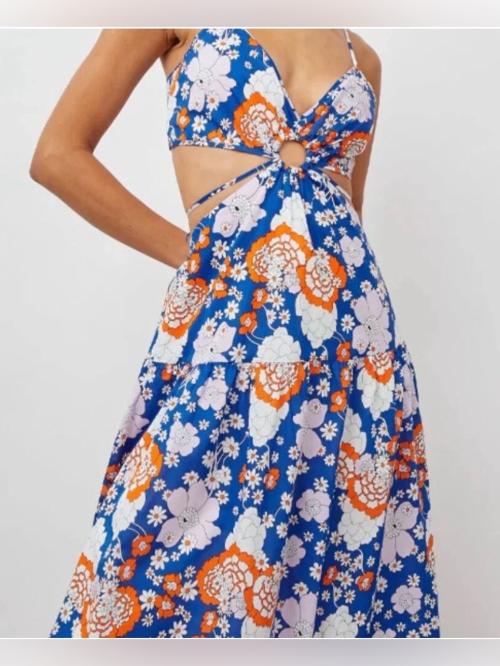 NWT Rails Lourdes Cobalt Blue Floral Maxi Dress boho summer